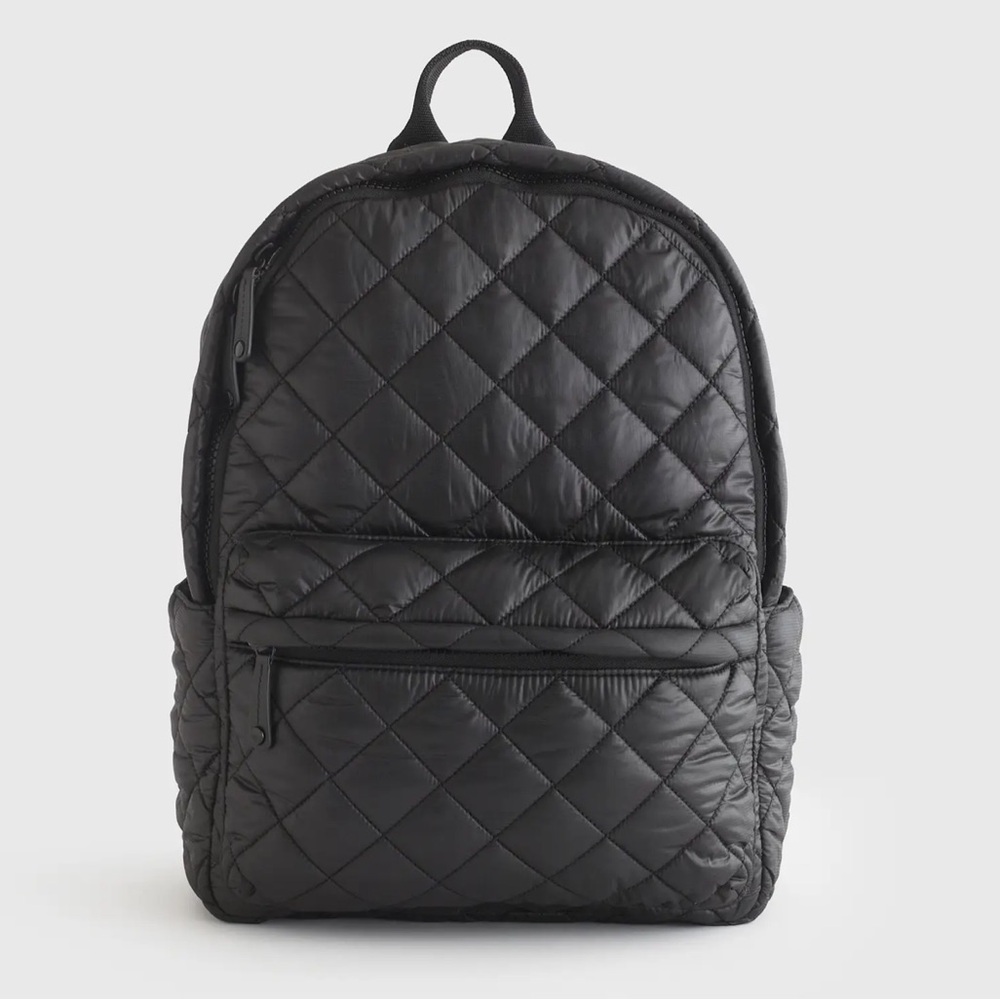Quince Transit Quilted Commuter Backpack in Black
